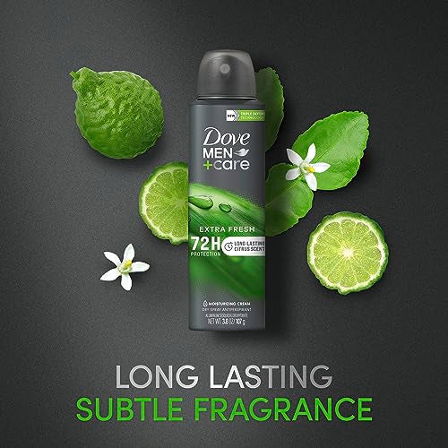 Dove Men+Care Dry Spray Antiperspirant Variety 4-Pack – Scented, Non-Irritating with Vitamin E, 72H Sweat & Odor Protection, 3.8 Oz Ea