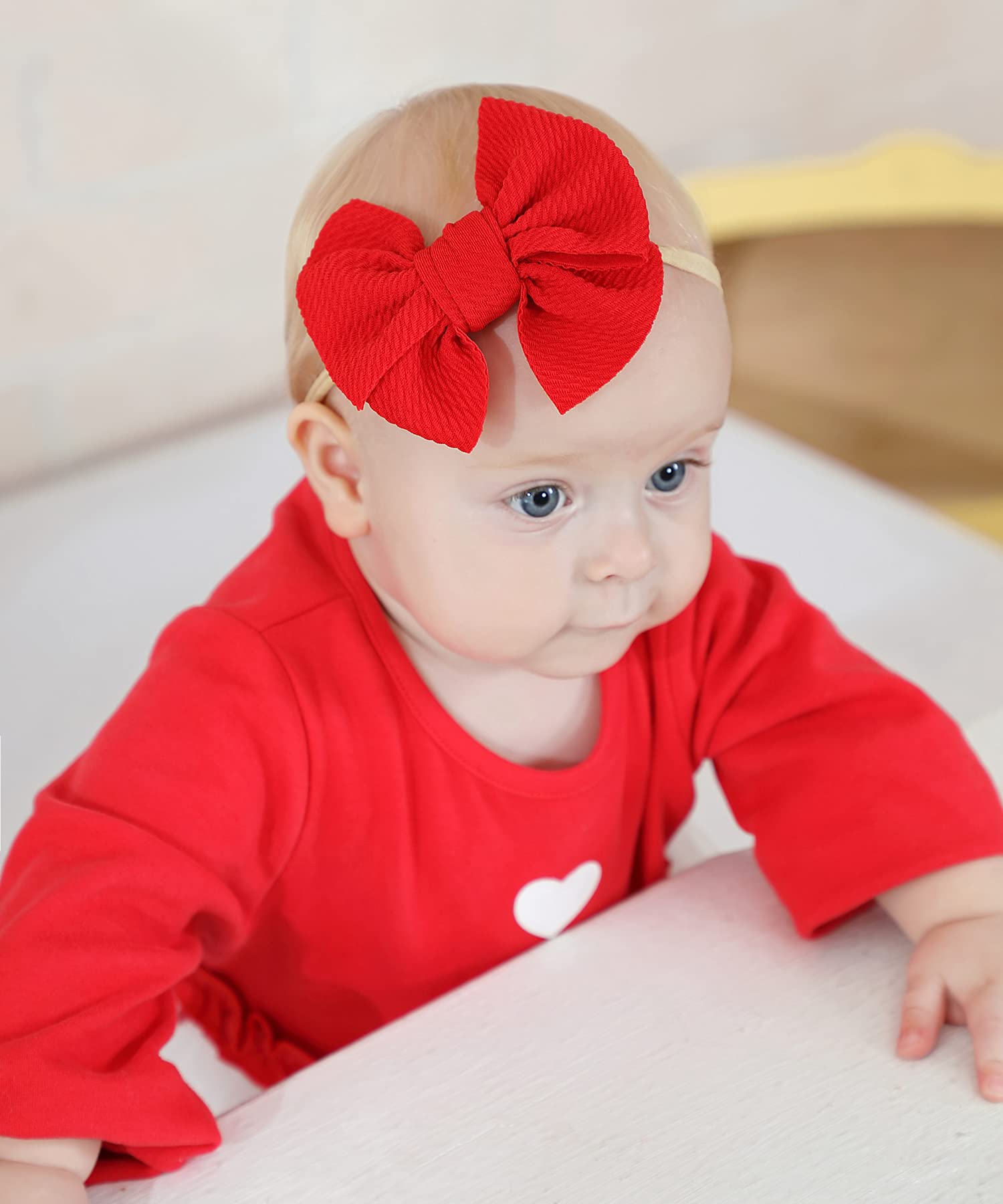 Cinaci 30 Pack Super Stretchy Nylon Headbands with Big Bow Hair Accessories for Baby Girls Infants Toddlers Kids Teens