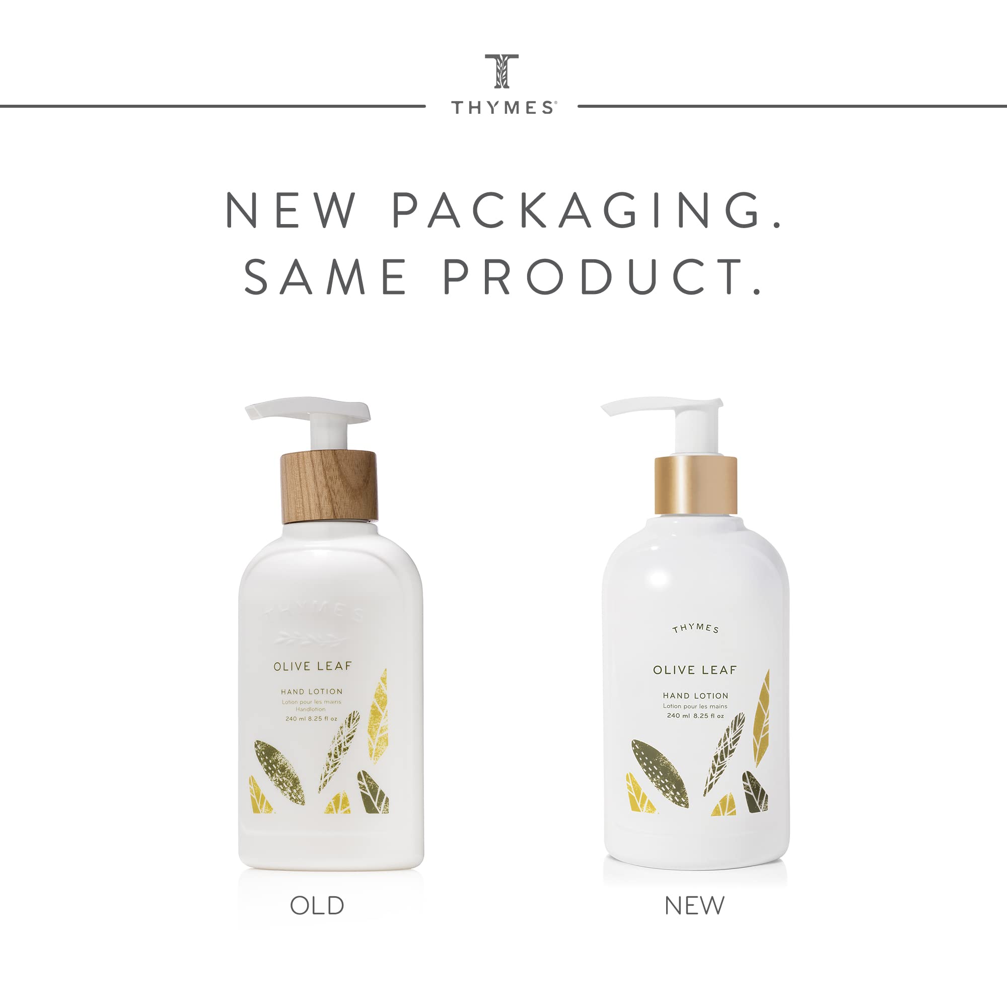 Thymes Hand Lotion, Olive Leaf, 8.25 ounce Pump Bottle