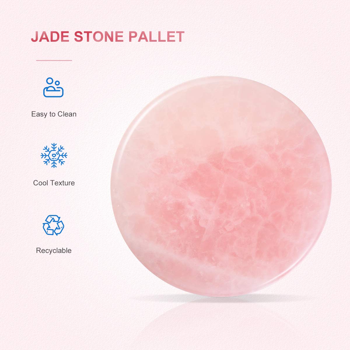 Beaupretty 1PCS grafted Eyelash Jade Stones Eyelash Extension Glue Pallet Holder Round Pallet pad (Pink)