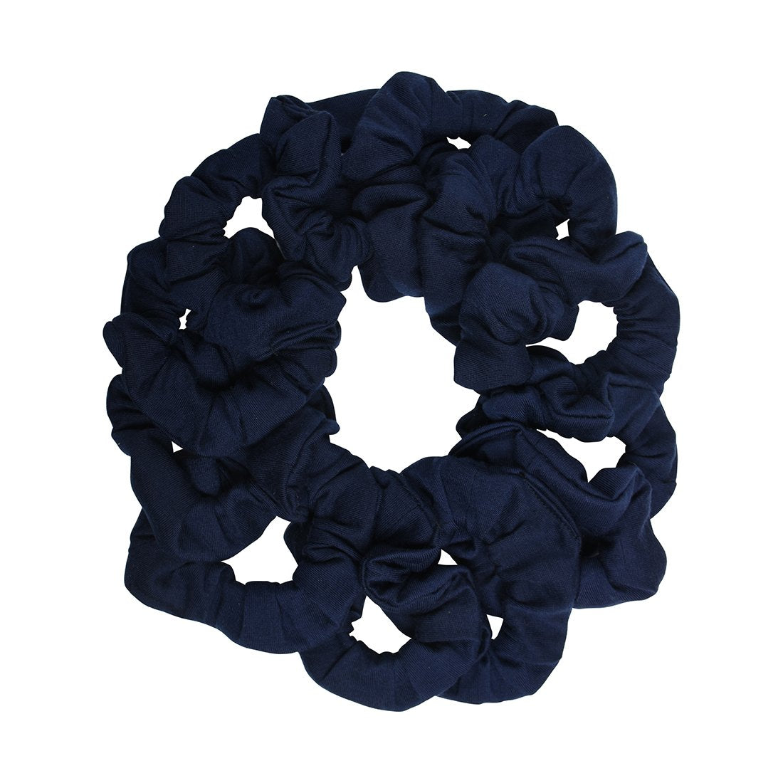 Motique Accessories Navy: 12 Pack Solid Hair Ties Scrunchies - Navy