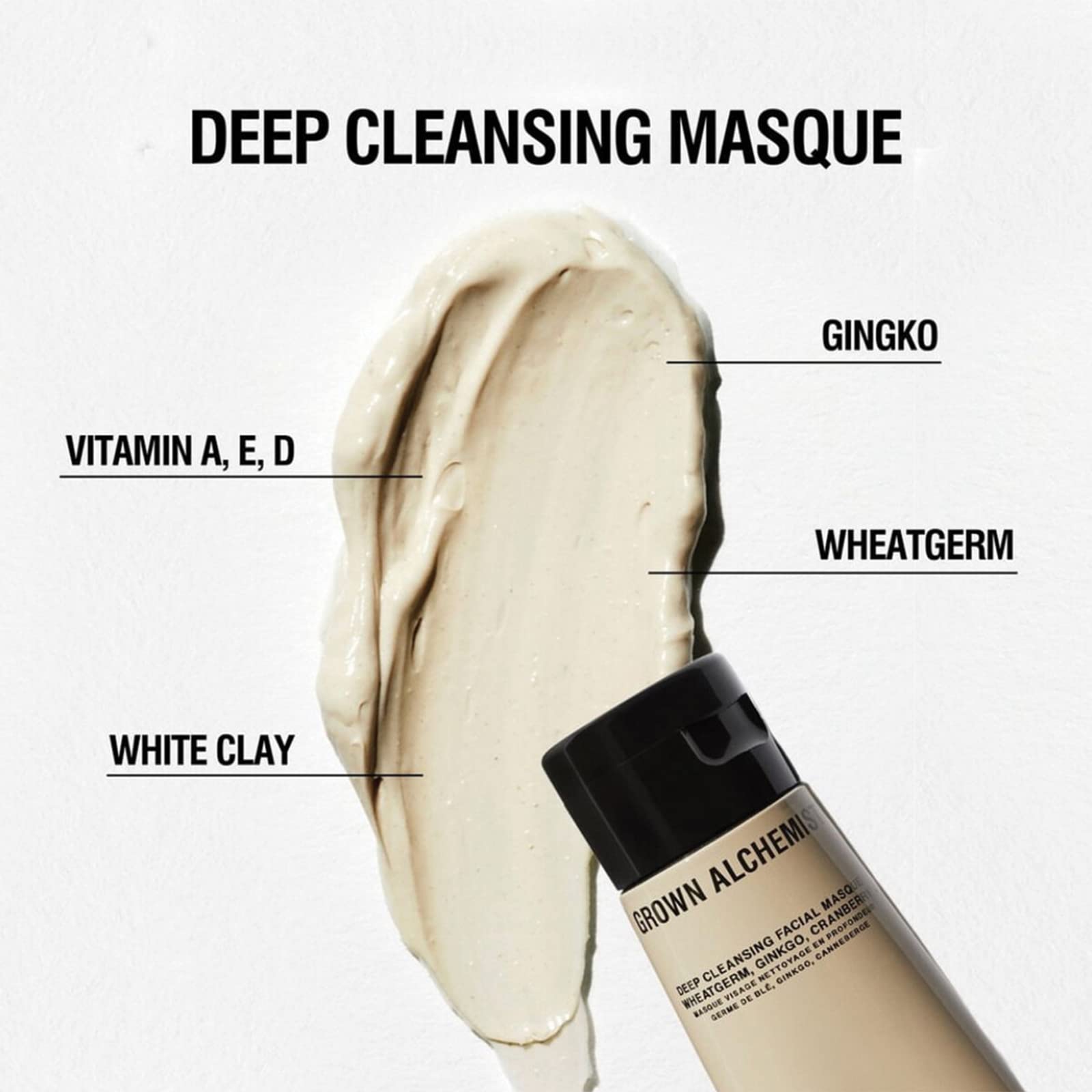 Grown Alchemist Deep Cleansing Facial Masque, Wheat Germ, Ginkgo and Cranberry
