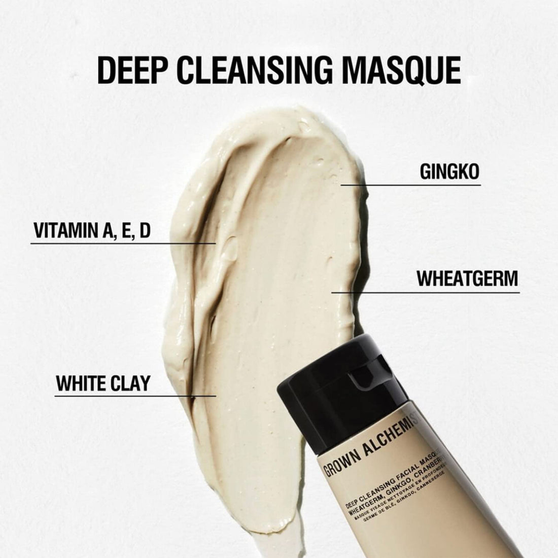 Grown Alchemist Deep Cleansing Facial Masque, Wheat Germ, Ginkgo and Cranberry