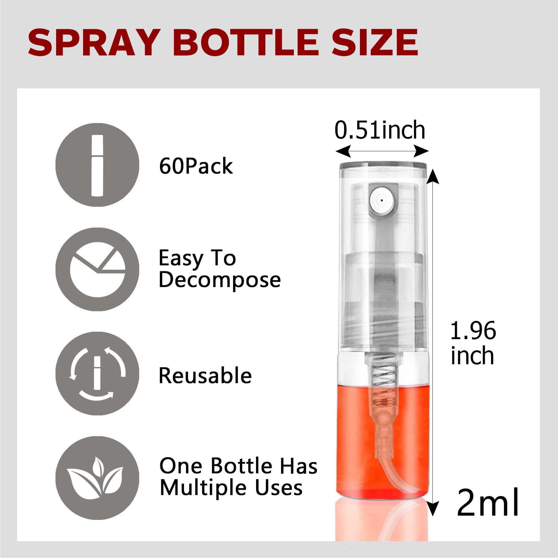 Csdtylh 2Ml: Mini Spray Bottle 2Ml, Refillable Glass Spray Bottle, Glass Bottle Atomizer, Perfume Mouthwash Atomizer For Cleaning 2Ml Refillable Container For Cleaning, Travel, Essential