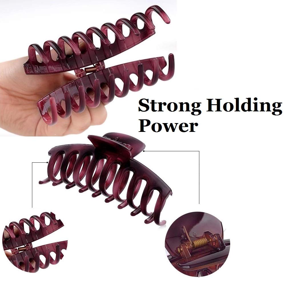Amber: Liasun 4.3 Jelly Color Hair Claw Clip-Acrylic Strong Holding Power Hair Clips Hairgrip For Women And Girls Hair Barrettes For Medium Or Long Hair (Amber)