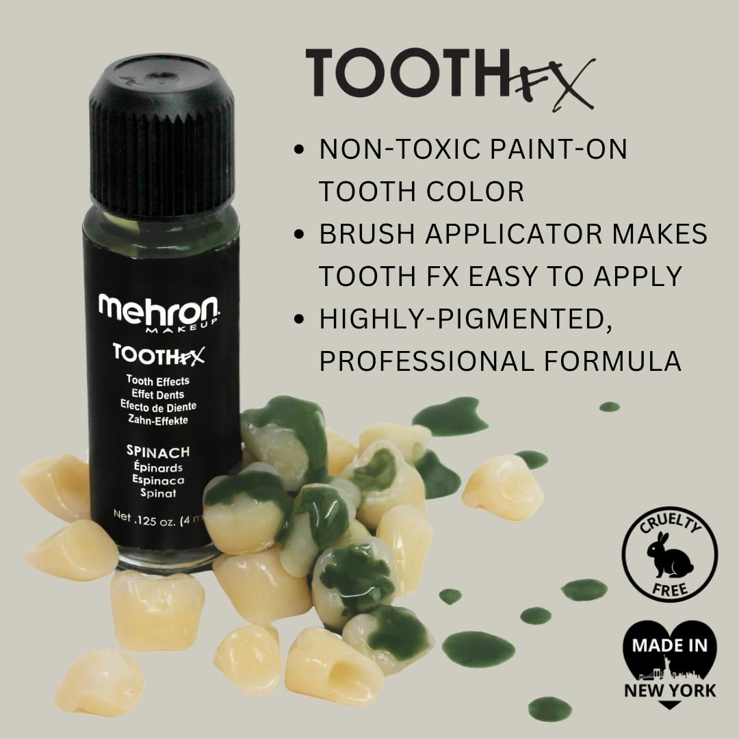 Mehron Makeup Tooth FX with Brush (.125 ounce) (Spinach)