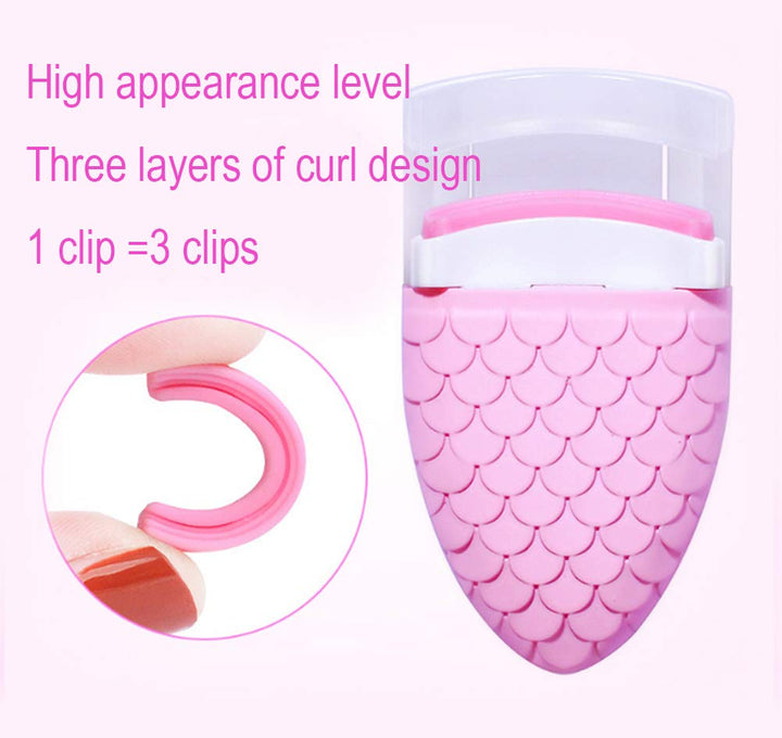 AKOAK 1 Pack Mini Curling Eyelash Curler Pink Plastic Eyelash Curler Portable Long Lasting Beauty Eyelash Curler Women Makeup Beauty Tools