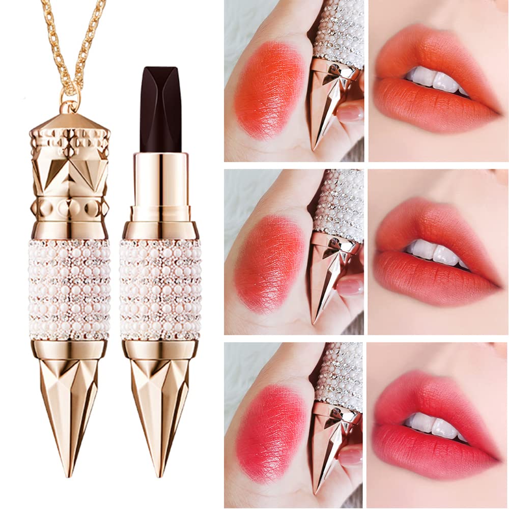 Waterproof Makeup Lipstick Moisturizer Smooth Lip Stick One Lipstick Three Colors 3 Colors in 1 Matte Lipstick Velvet Texture Moisturizing Lipstick Three-color Lipstick Velvet Matte Long Lasting