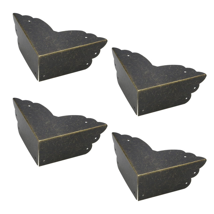 Mcredy 4 Pack Corner Protectors Metal Bronze Box Corners Decorative 2.8x2.8x1.2(LxWxH),Side Length 2.8