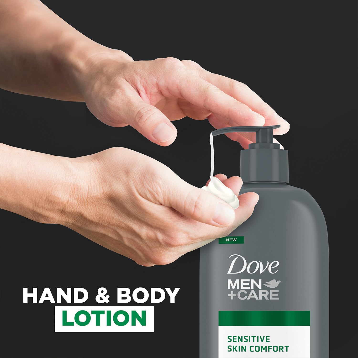 Dove Hand & Body Lotion, Men+Care Value Pack – Sensitive Skin Comfort Formula with Shea Butter & Aloe Vera, Calming Lotion for Dry Skin, 13.5 Fl Oz (Pack of 2)