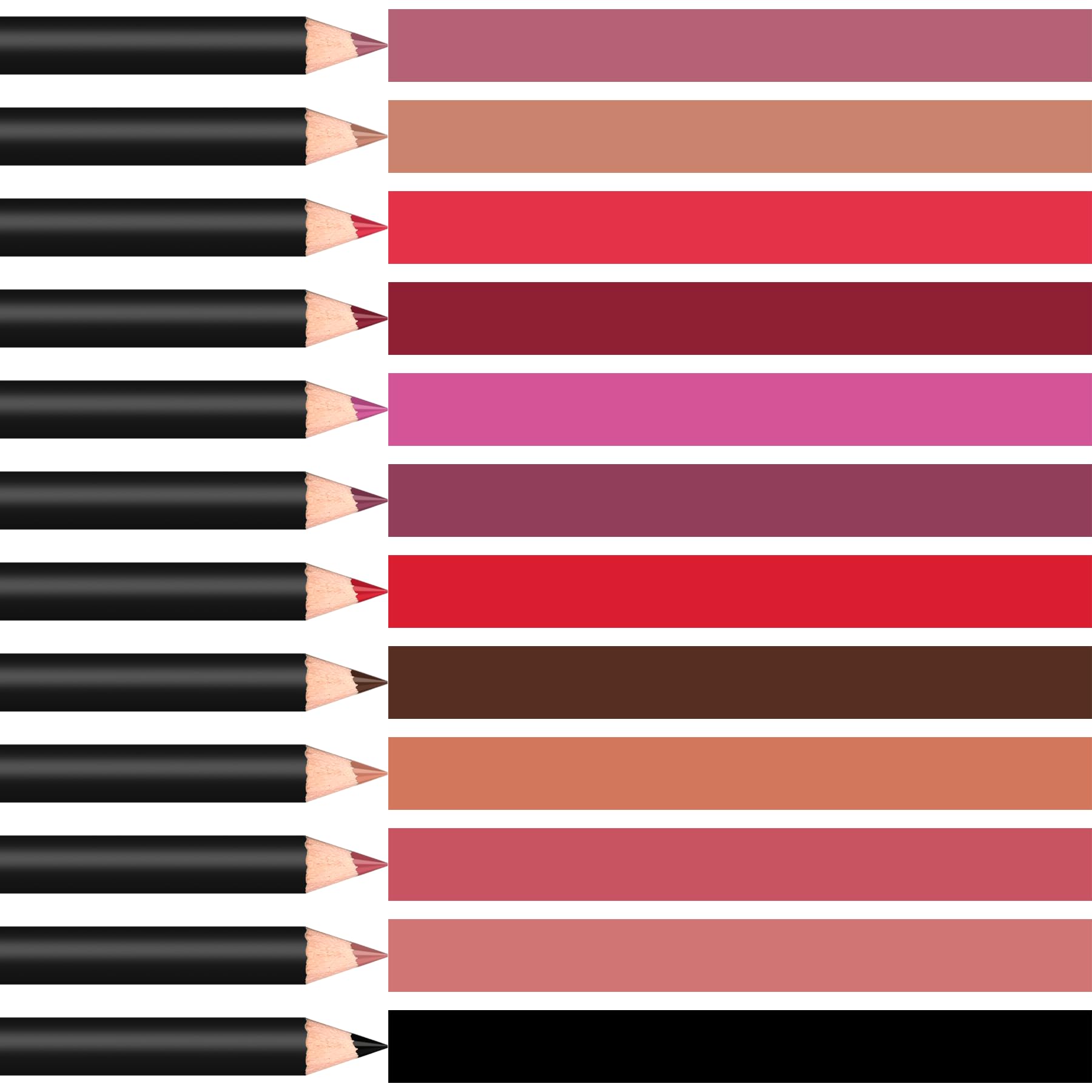 IS'MINE 12PCS Lip Liner Pencil, Nice Color Precise Lining Creamy formula Versatile Long Wood Eyeliner Lip Lining kit (Set A)