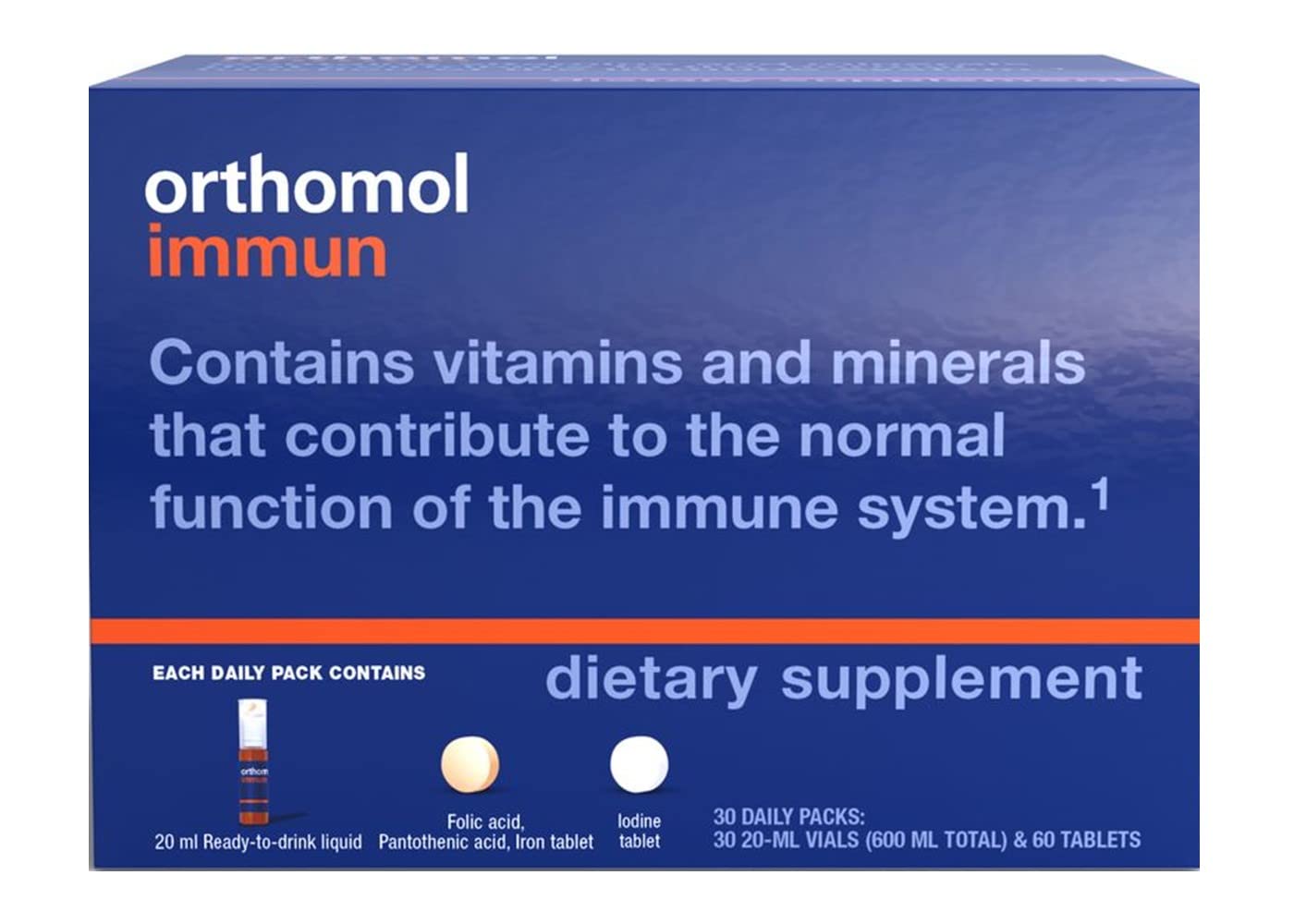 Orthomol Immun Vial, Immune Support Supplement,Capsule 30-Day Supply, Vitamins A, B, C, D, E, Zinc, Iodine
