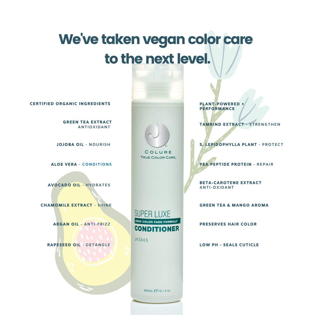COLURE Super Luxe Conditioner Instantly Repairs Dry, Damaged Color-Treated Hair. A Vegan, Organic, Conditioner, and Hair Treatment.