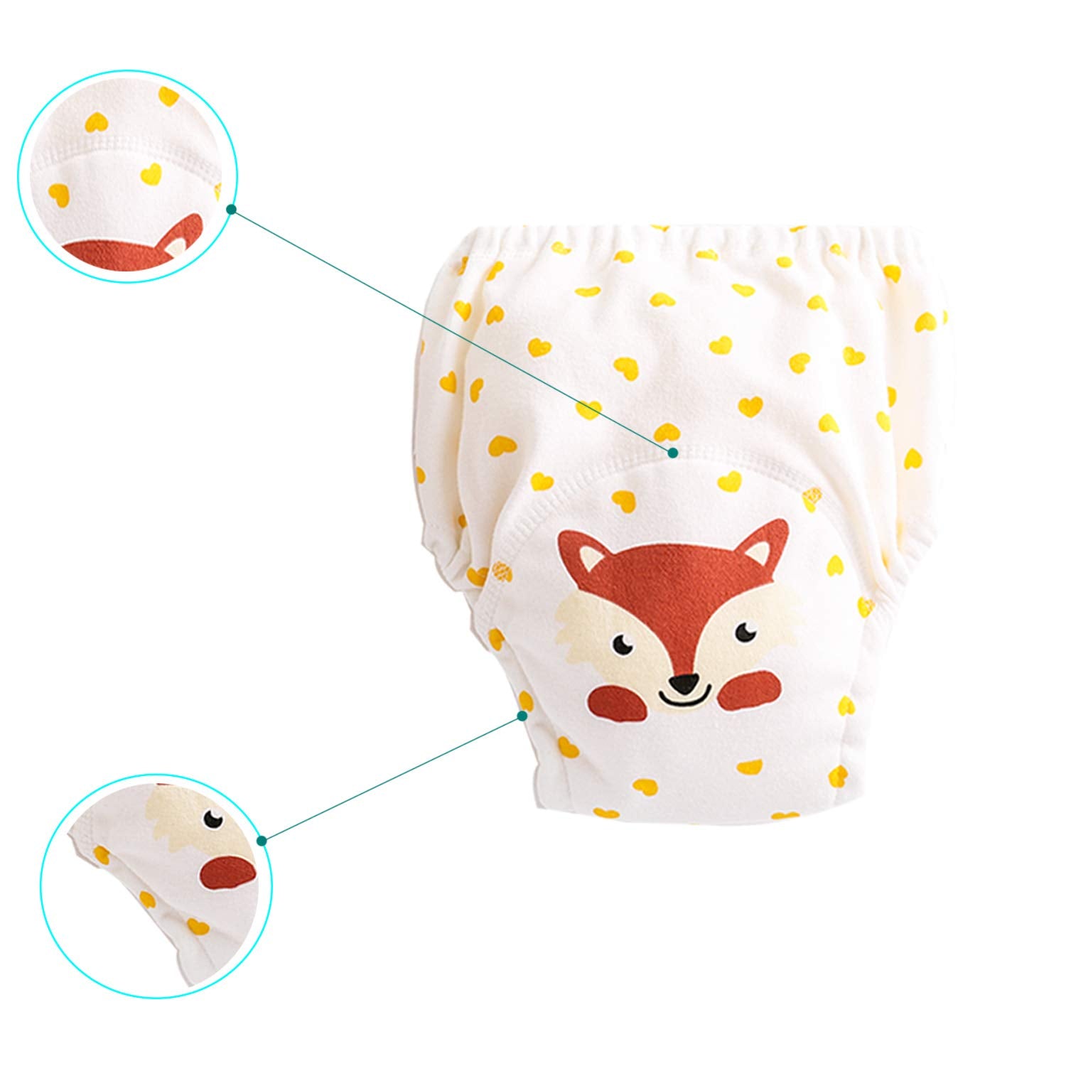 6 Pack Potty Training Pants for Boys Girls, Learning Designs Training Underwear Pants(4T-5.5T)