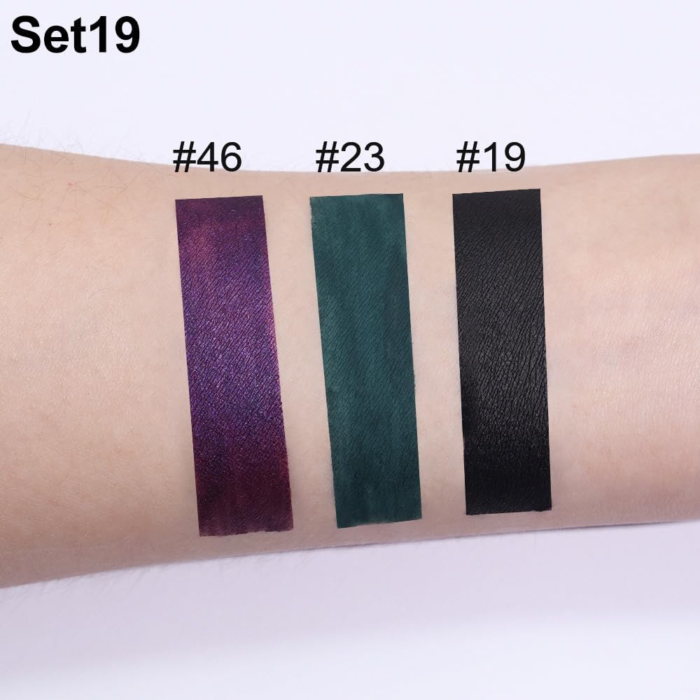 evpct 3Pcs Dark Black Purple Green Matte Liquid Lipstick Lip Stain Sets for Women Matte+Lipstick Long Lasting 24 hr Hours Magic Lipstick 24 Hours original Waterproof 19#