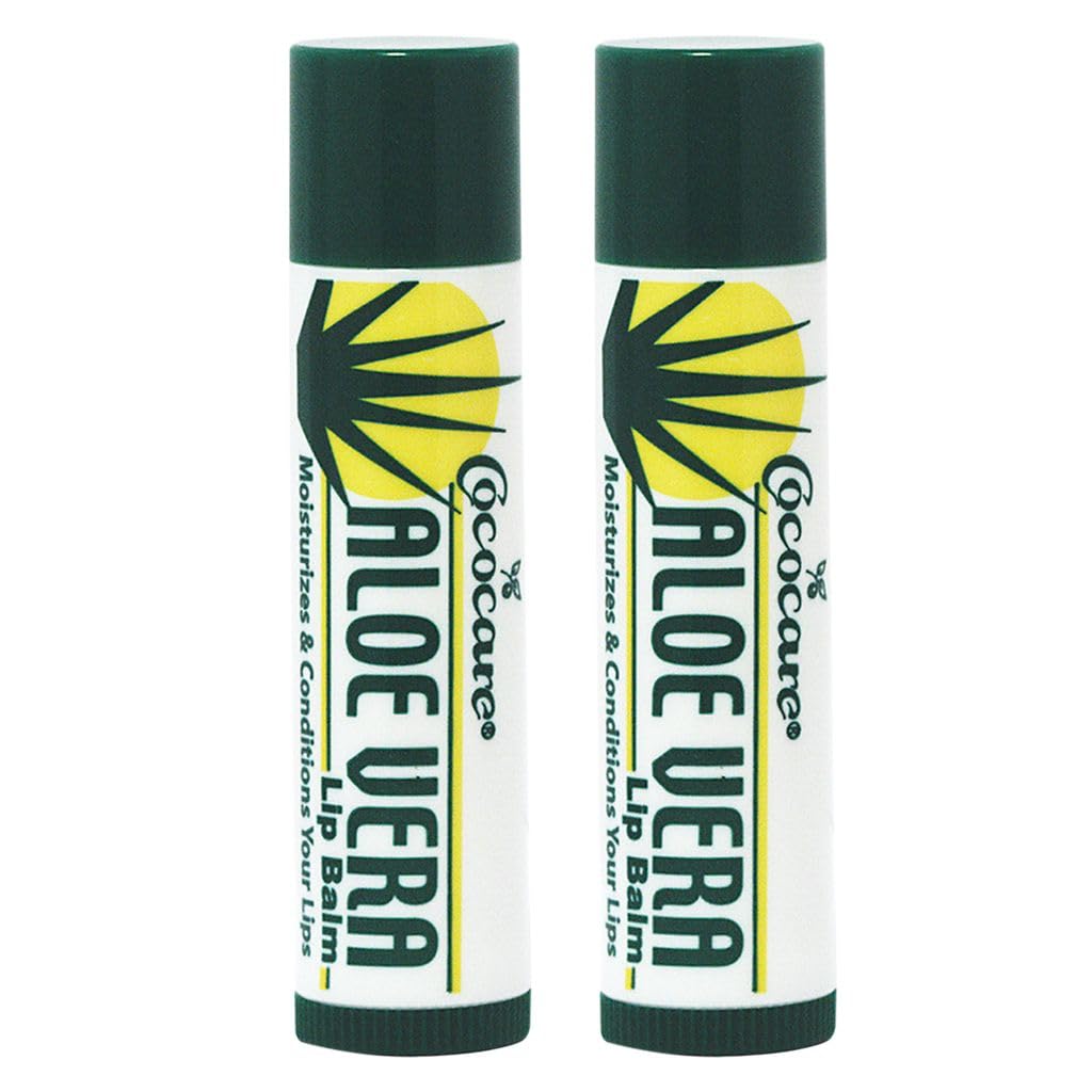Cococare Aloe Vera Lip Balm 0.15 Oz - Lip Balm for Chapped Lips - 2 Pack