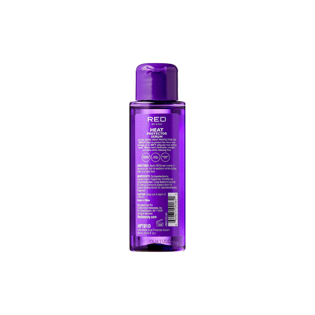 Red by Kiss Heat Protector Hair Styling Serum, Thermal Protection Ultra Shine Oil Serum, Protects Hair form Heat Damage, Anti Frizz Strengthening Hydrating (2 Fl Oz)