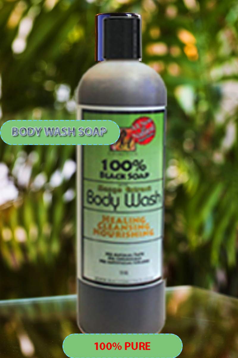 RA COSMETICS 100% Black Soap Body Wash Mango Scent 13 Fl Oz