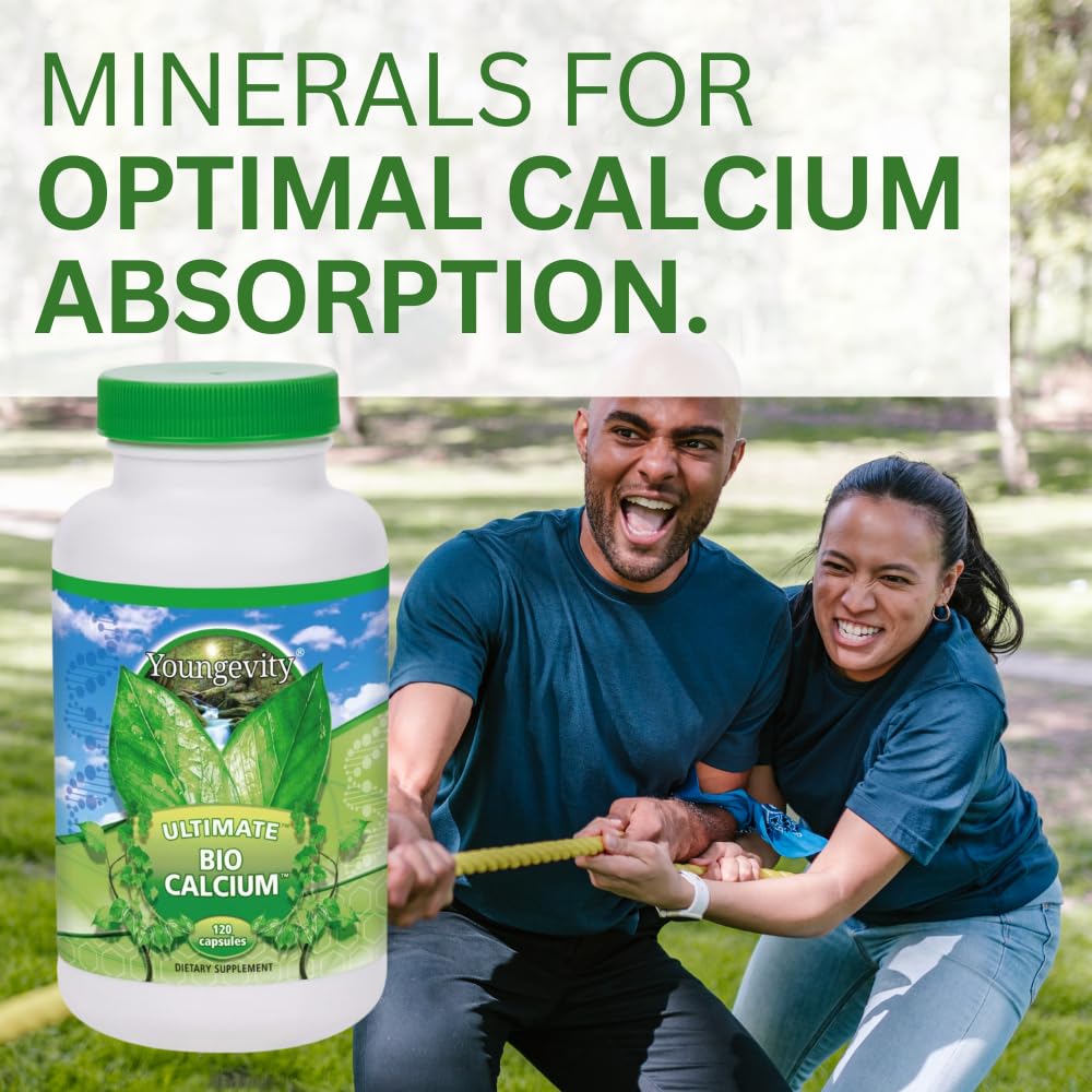 Youngevity Bio Calcium™ - Bioavailable Chelated Calcium + Magnesium, Zinc, Copper, Potassium, Boron - Absorbable Bone Support Supplement - (120 Capsules)
