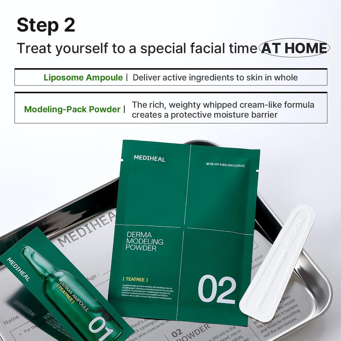 Mediheal Derma Modeling Pack (Teatree) - Rapid Cooling For Soothing Skin - Easy DIY Home Spa Kits, Hydrating Icy Jelly Mask For Skin Refreshment