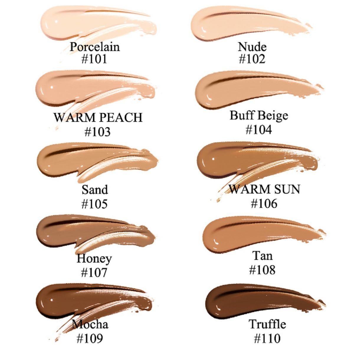2 Pack PHOERA Foundation,Full Coverage Foundation, Concealer Foundation Full Coverage Flawless New 30ml PHOERA 24HR Matte Oil Control Concealer(103 Warm peach)