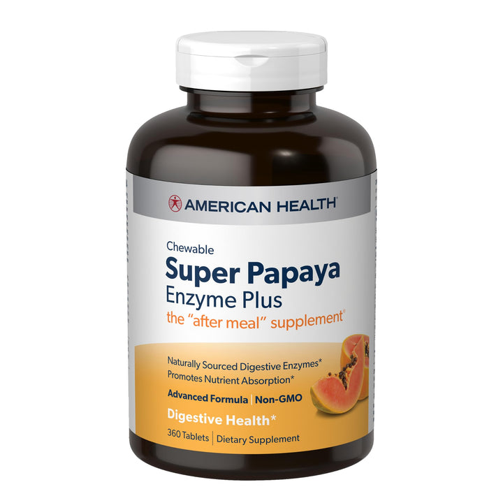 American Health Super Papaya Enzyme Plus - 360 Chewable Tablets - The After-Meal Supplement - Non-GMO - 120 Servings