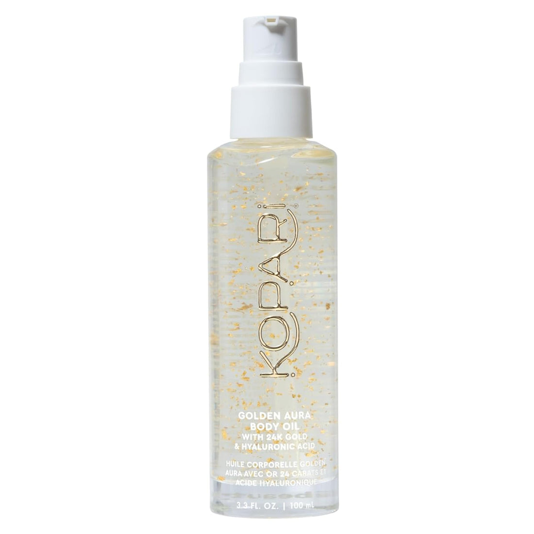 Kopari Golden Aura Body Oil with 24k Gold & Hyaluronic Acid - Hydrating Formula for Glowing Skin 3.3 oz