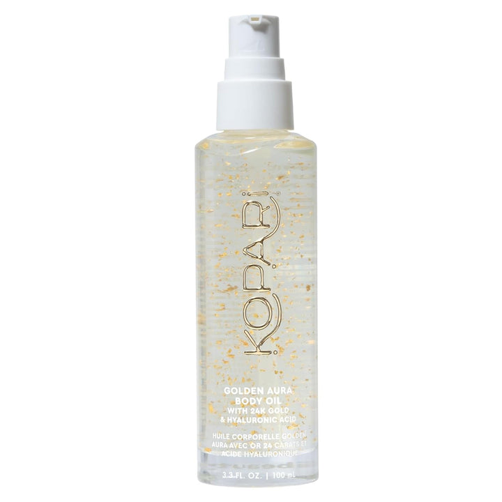 Kopari Golden Aura Body Oil with 24k Gold & Hyaluronic Acid - Hydrating Formula for Glowing Skin 3.3 oz