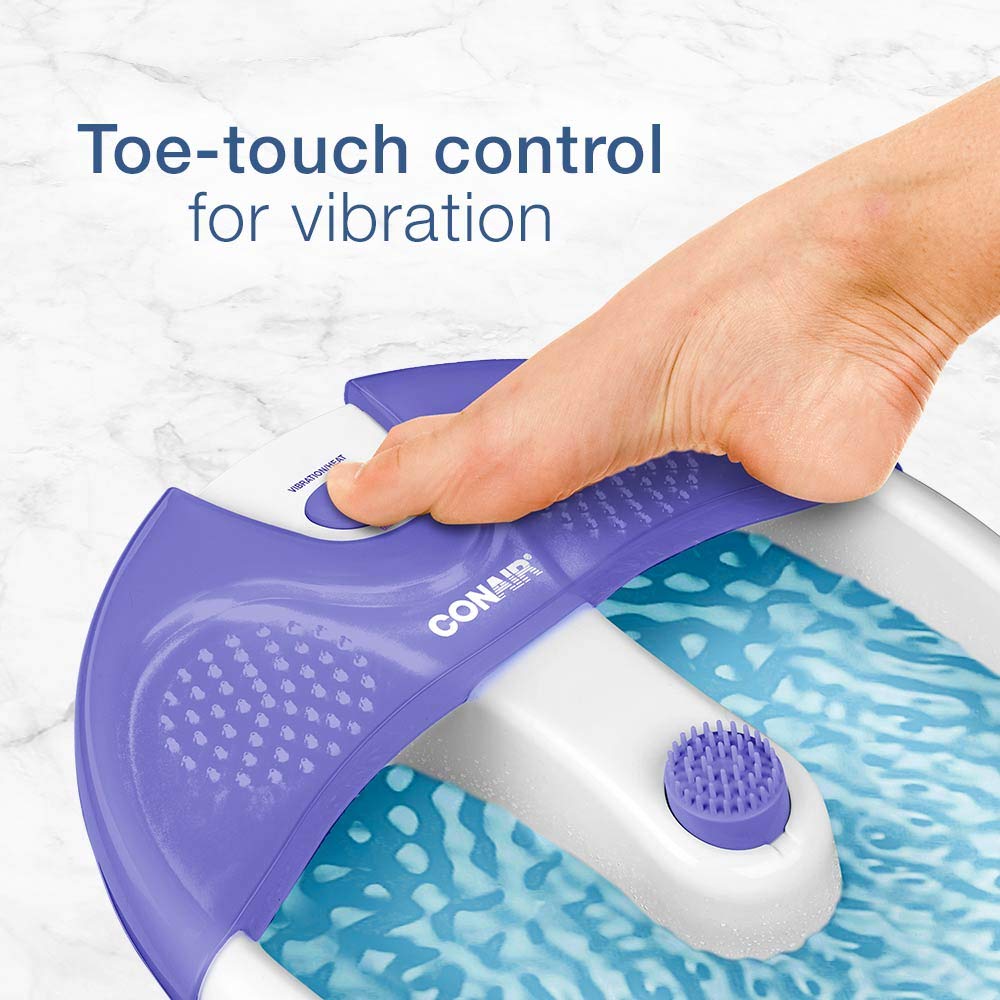 Conair Foot & Pedicure Spa with Vibration and Heat, Purple and White