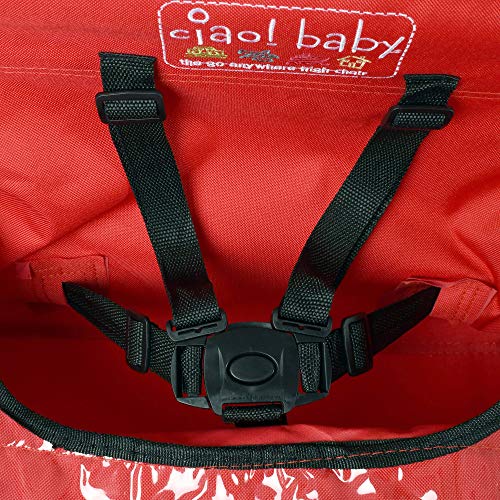 ciao! baby Portable High Chair for Babies and Toddlers, Compact Folding Travel High Chair with Carry Bag for Outdoor Camping, Picnics, Beach Days, and More (Red)