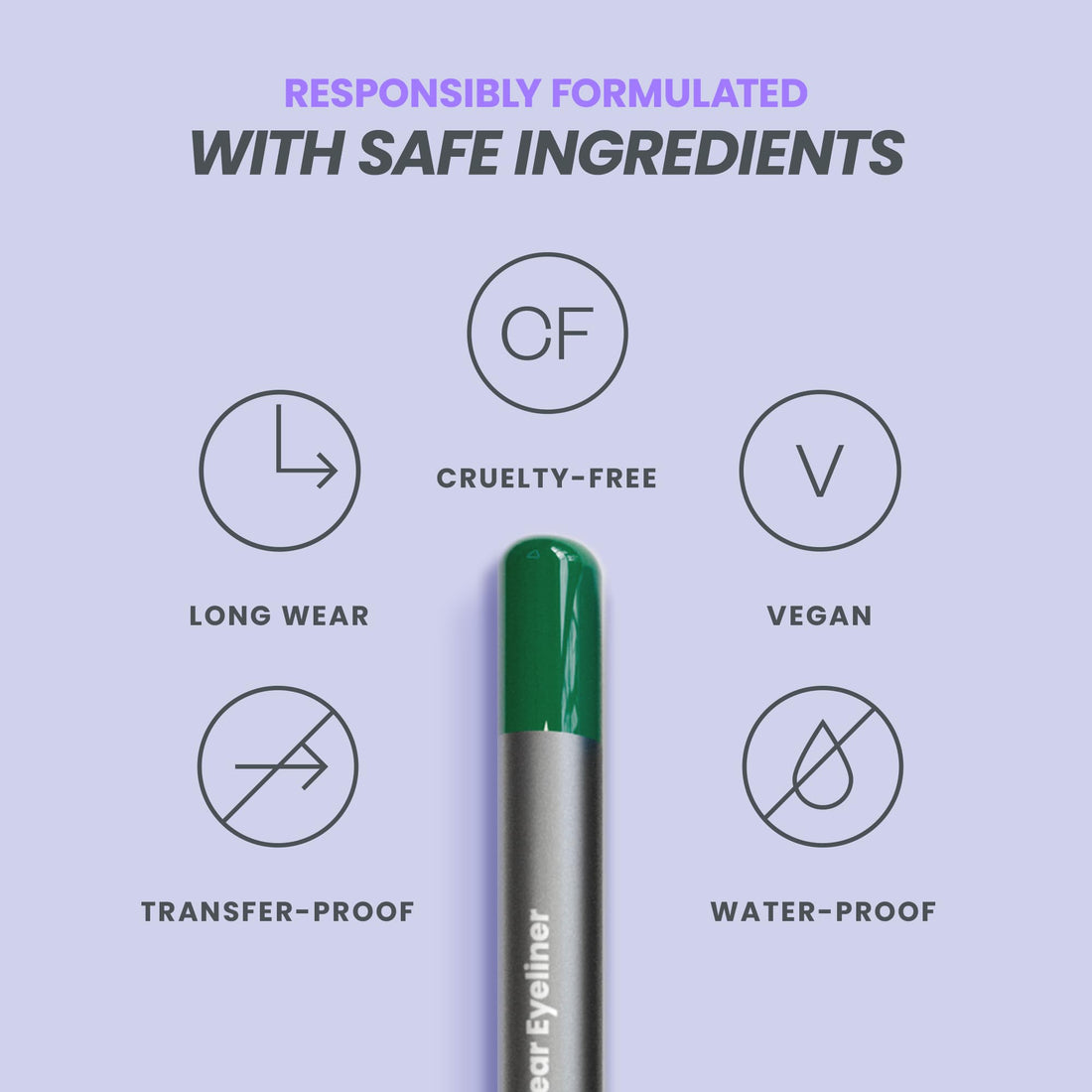 Wonderskin 1440 Longwear Green Eyeliner Pencil with Sharpener - Waterproof, Sharpenable Eyeliner Pencil & Smudge Proof Green Eye Liner Pencils (Pine)