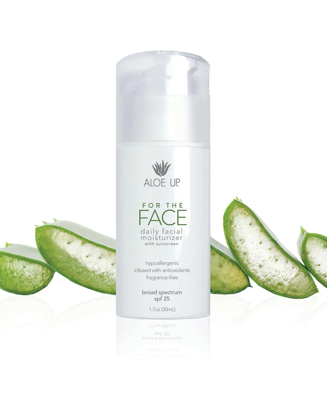 Aloe Up Sun and Skin Care Products For The Face SPF 25 Daily Facial Moisturizer, 1.7.