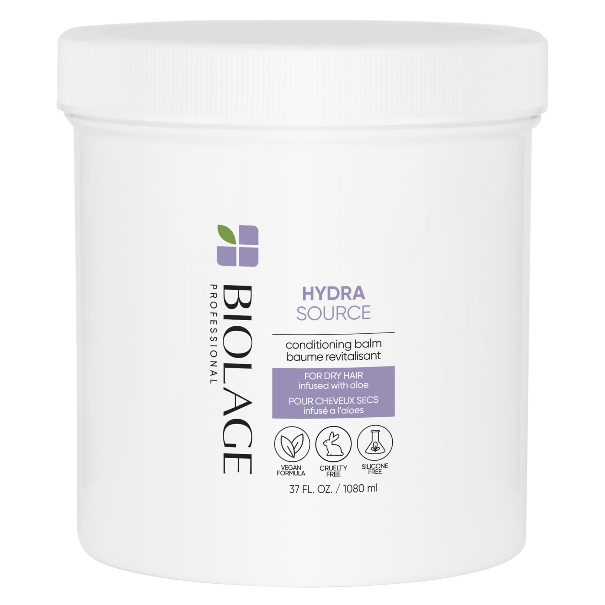 BIOLAGE Hydra Source Conditioning Balm - Hydrates & Repairs Damaged Hair, For Medium To Coarse Hair, Vegan & Sulfate-Free, 37 Fl Oz