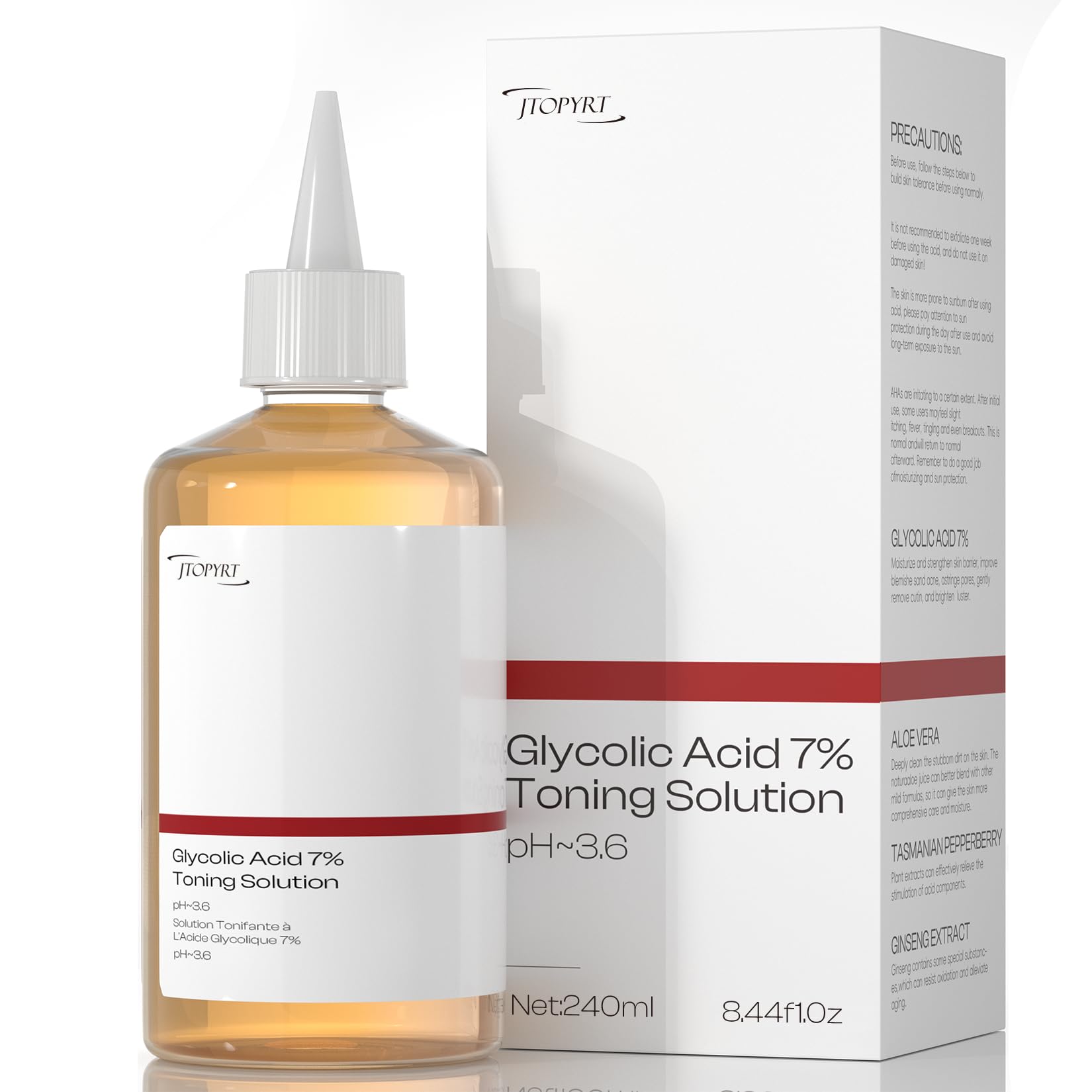 Glycolic Acid 7% Exfoliating Toner: Glycolic Acid Toner Gently Exfoliates 240ml - Glycolic Acid Toning Solution Reduces Skin Blemishes