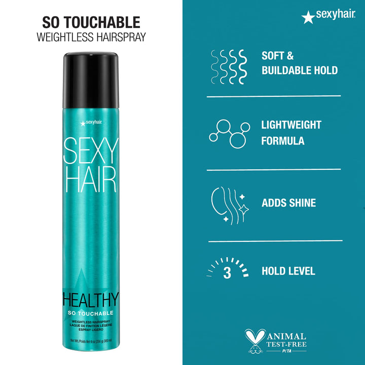 Sexy Hair HSH So Touchable Weightless Hairspray, 9 Ounce