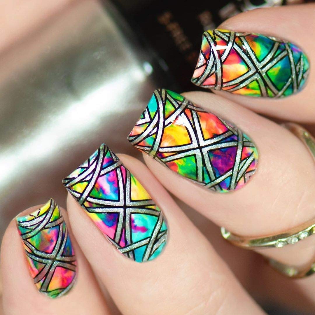 PUEEN Rocking Metallic Nail Art Stamping Polish Most Wanted Color Collection - (601 - Silver Dust + 603 - Golden Delicious) 12ml Each - BH000871