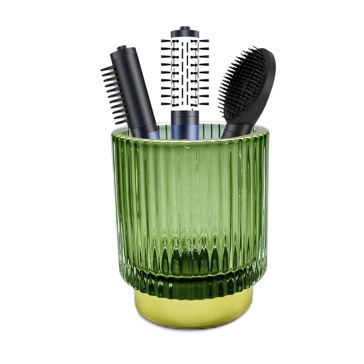 LUGUNU Makeup Brush Organizer Comb Eyeliner Eye Shadow Brush Eyelash Curler Pen Eyebrow Pencil Cup Holder for Vanity Hotel Dining Room Home and Office Decor (Grass green)