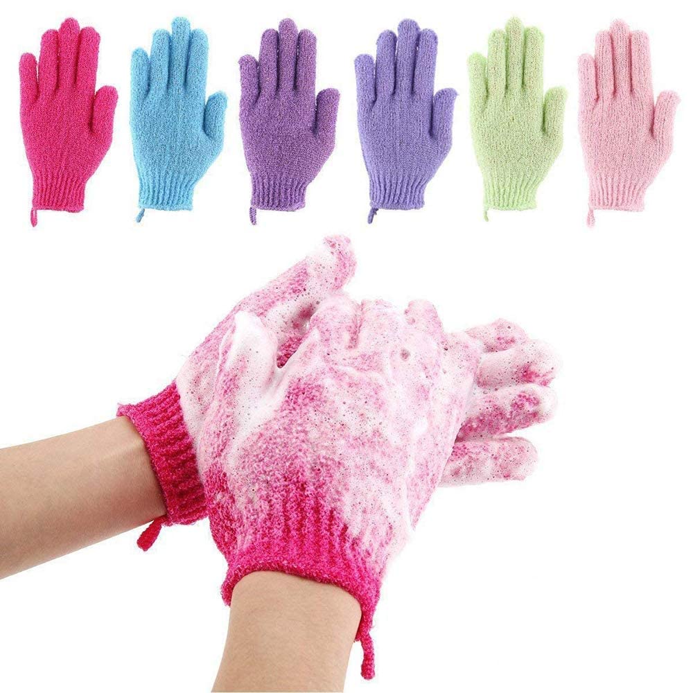 Codream 6 Pair Bath Exfoliating Gloves Nylon Shower Gloves, Bath Scrubber, Body Spa Massage Dead Skin Cell Remover for Man and Women