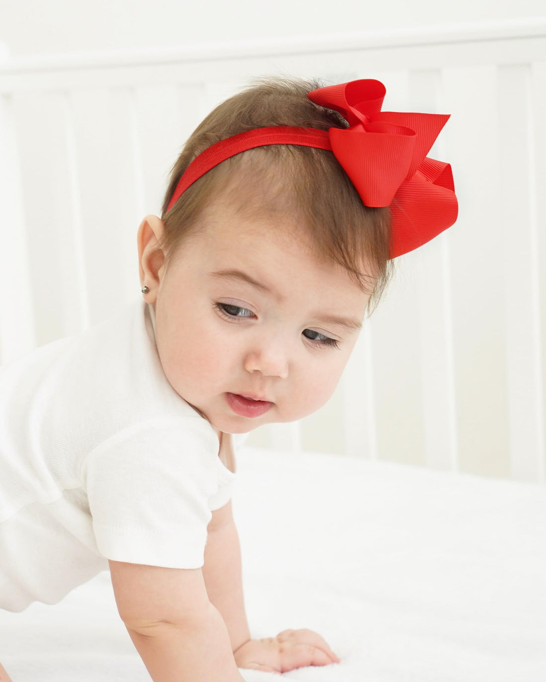 jollybows 40pcs Baby Girls Grosgrain Ribbon Hair Bows Headbands 4 Elastic Hair Band Hair Accessories for Infants Newborn- Natural Color Set