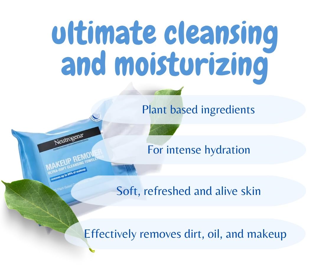 Neutrogena Cleansing Makeup Wipes Remover Facial 25ct. with Alive Intensity Tri-Booster Radiance Moisturizer 1.7 FL OZ Set (Neutrogena Remover Wipes + Tri-Booster Alive Intensity)