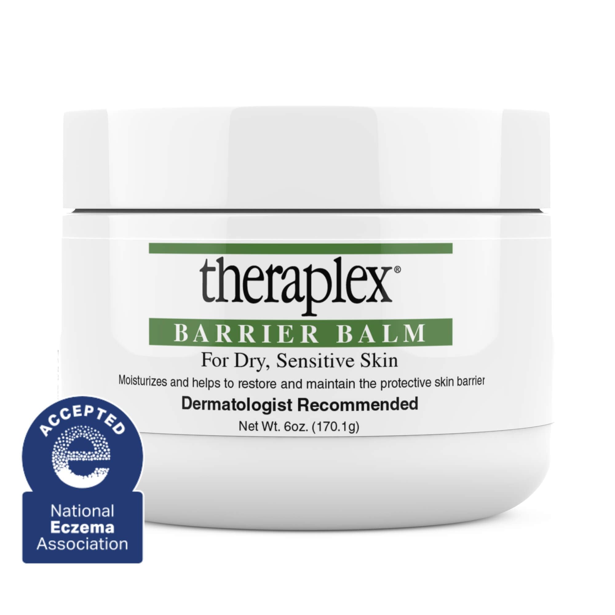Theraplex Skin Barrier Balm- Barrier Repair Moisturizer Cream Body Balm Dry, Sensitive Skin - No Parabens or Preservatives, Noncomedogenic and Hypoallergenic - Dermatologist Recommended - 6 Oz