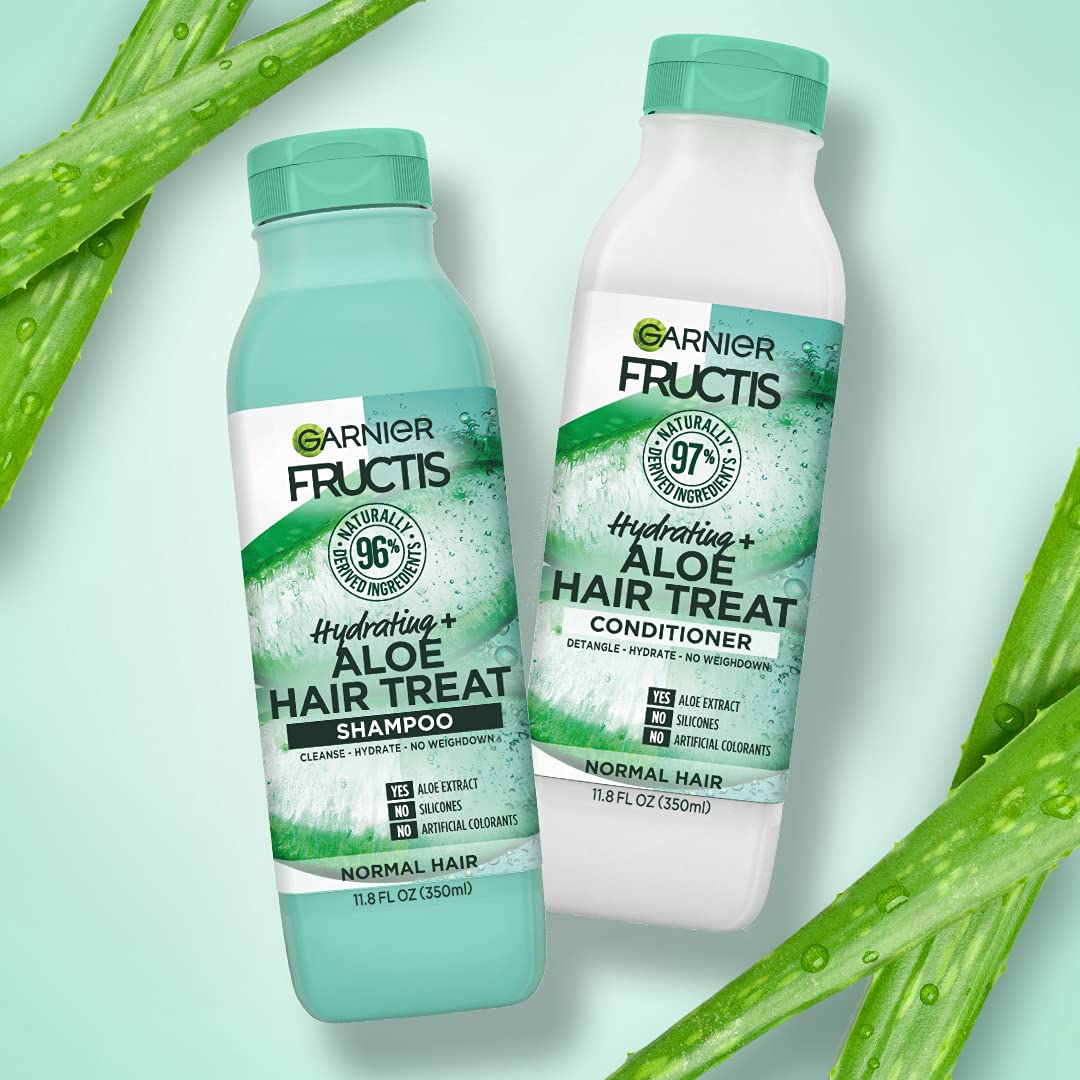 Garnier Fructis Hydrating Treat Conditioner, 98 Percent Naturally Derived Ingredients, Aloe, Hydrate For Normal Hair, 11.8 Fl Oz., Pack Of 1