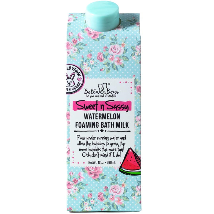Bella & Bear Sweet n Sassy Watermelon Foaming Bath Milk - Gift for Teenage Girls 12 oz