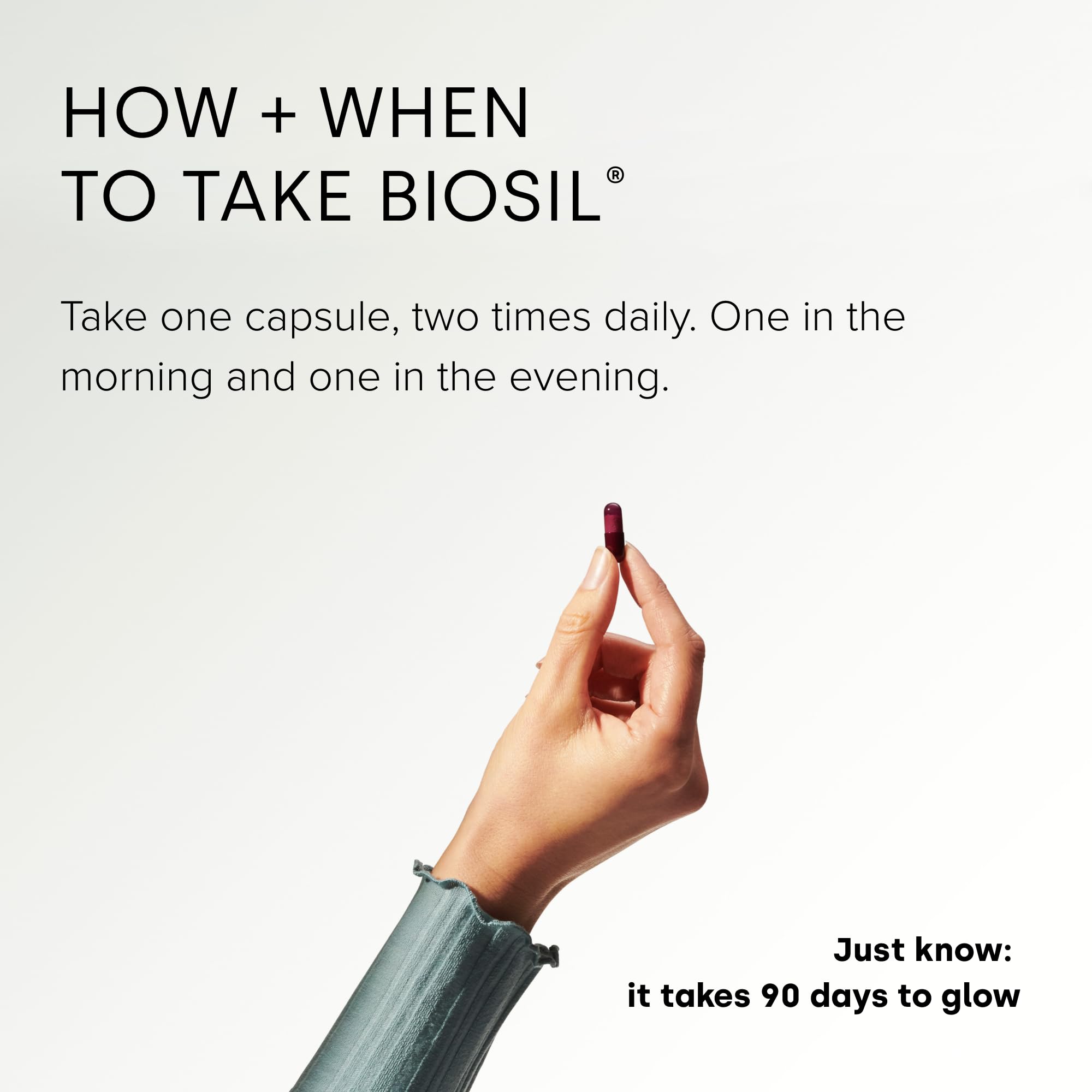 Biosil Advanced Hair + Nail Care - 60 Capsules - Grow, Strengthen & Thicken Hair and Nails - with Patented ch-OSA & Biotin - 30-Day Supply