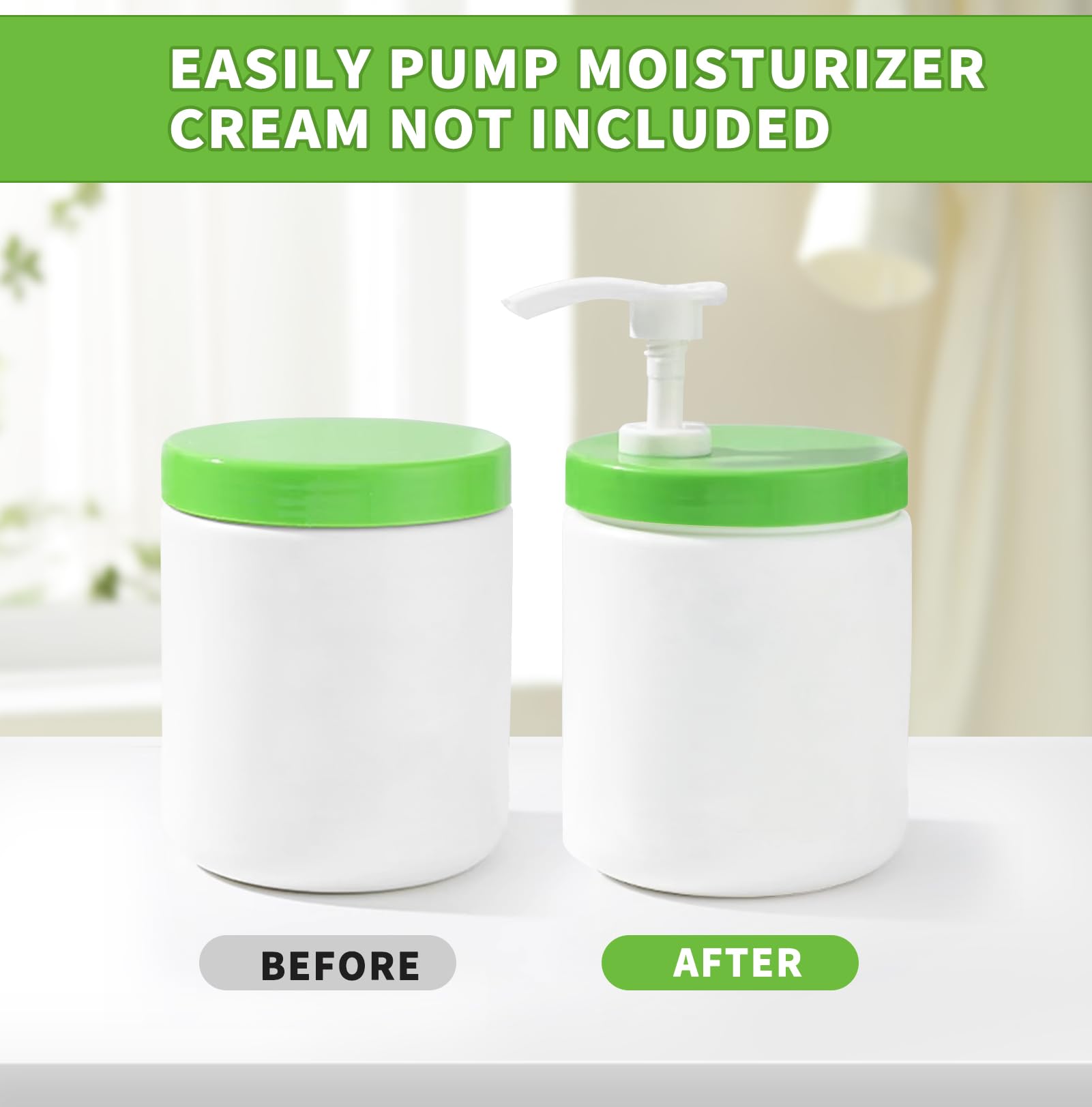 3 Pcs Pump Lid for Cetaphil Body Moisturizer 20oz Lotion Pump Dispenser for 3.54-inch Diameter Replacement Wide Mouth Pump Lid Dispenser Fits Cetaphil Moisturizer Cream 16oz When Cut Tube Short