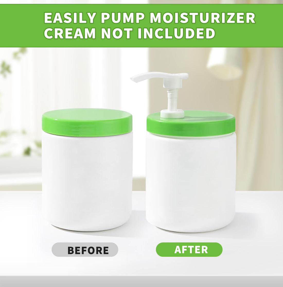 3 Pcs Pump Lid for Cetaphil Body Moisturizer 20oz Lotion Pump Dispenser for 3.54-inch Diameter Replacement Wide Mouth Pump Lid Dispenser Fits Cetaphil Moisturizer Cream 16oz When Cut Tube Short