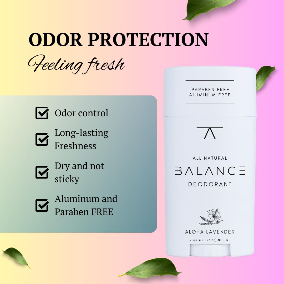 BALANCE All Natural Deodorant (Aloha Lavender) - for Women and Men