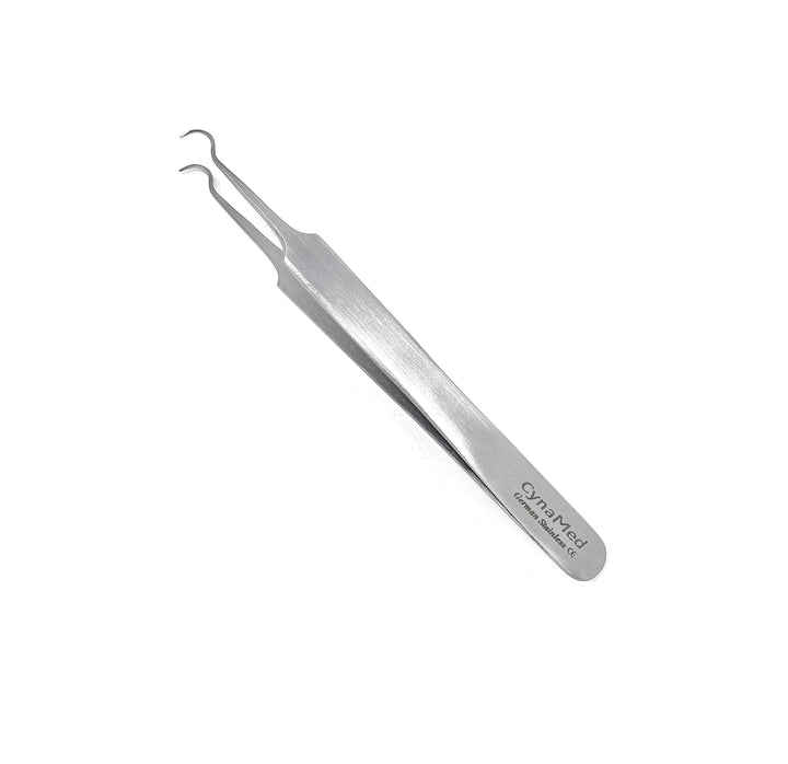 Blackhead Tweezer - Professional Curved Steel Tip Surgical Comedone & Splinter Extractor By Rapid Vitality. Ideal Blemish & Acne Remover Tool Means Flawless Facial Skin (Stainless Steel)