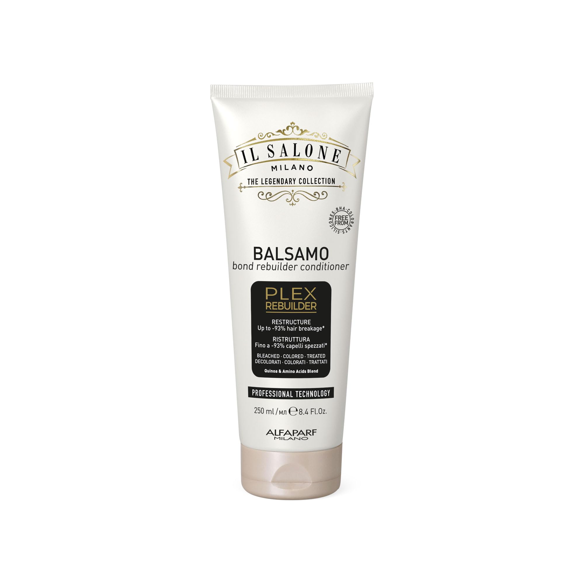 Il Salone Milano Professional Plex Rebuilder Conditioner for Bleached, Colored, Treated Hair - Restores and Restructures - Bond rebuilder - Premium Quality - 8.45 Fl. Oz. / 250 ml