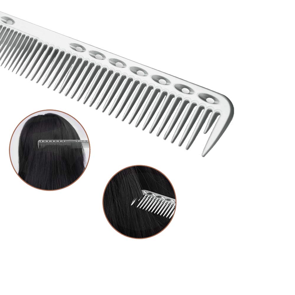 2 pcs Stainless Steel Hair Combs Anti Static Styling Comb Hairdressing Barbers Combs (Silver)